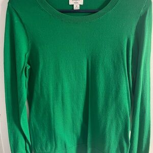 J. Crew Vibrant Green Crew Neck Sweater
